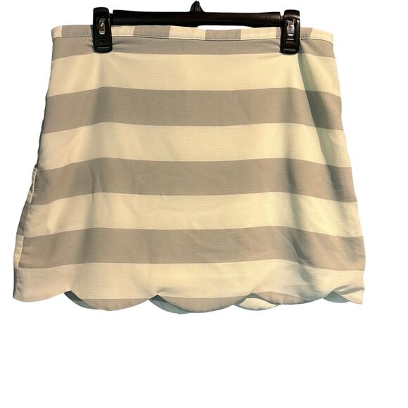 Living Doll Striped Mini Micro Short Skirt Size XL Party Rave Scalloped Hem - Picture 1 of 9